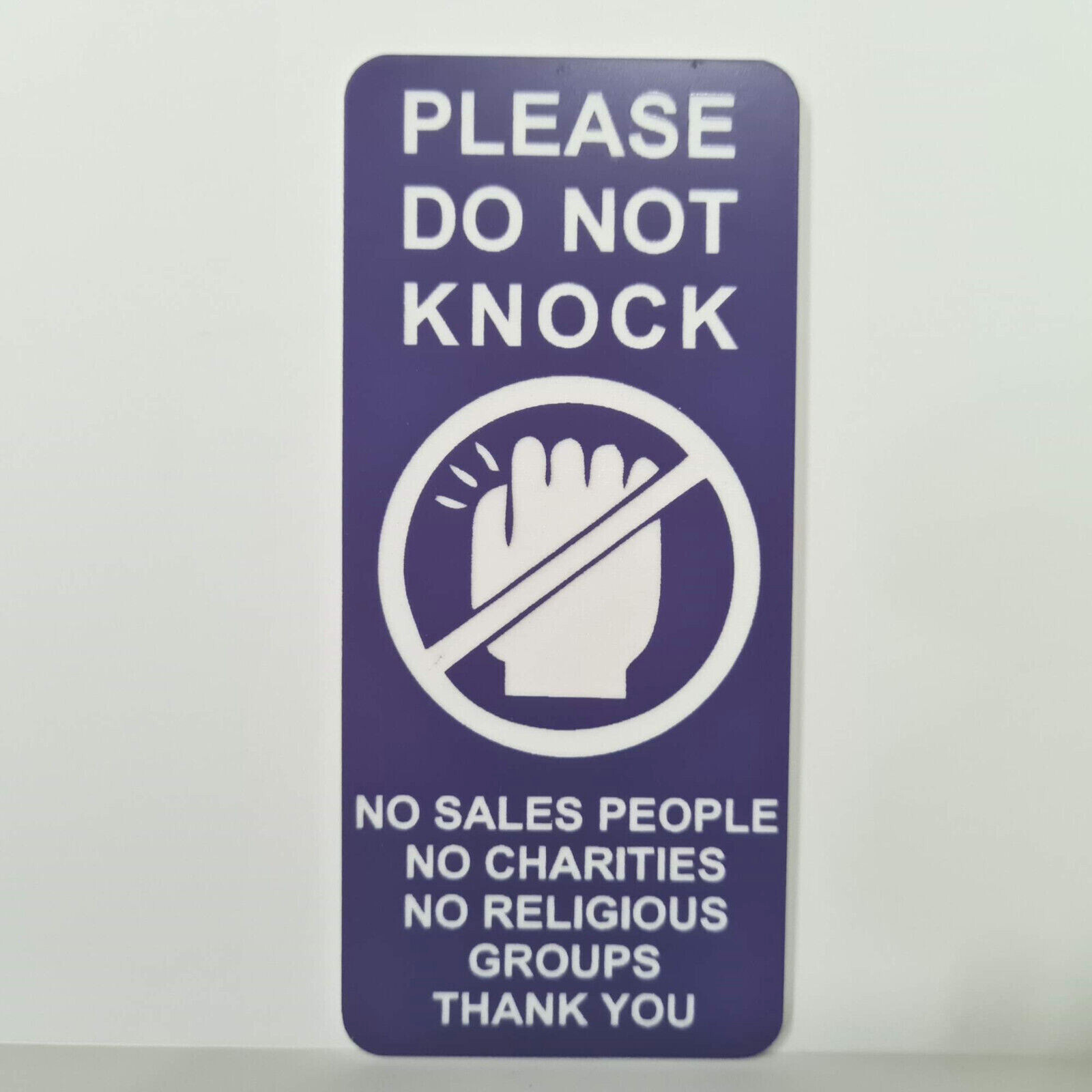 Please Do Not Knock Sign Plaque No Sales People Charities Religious Groups