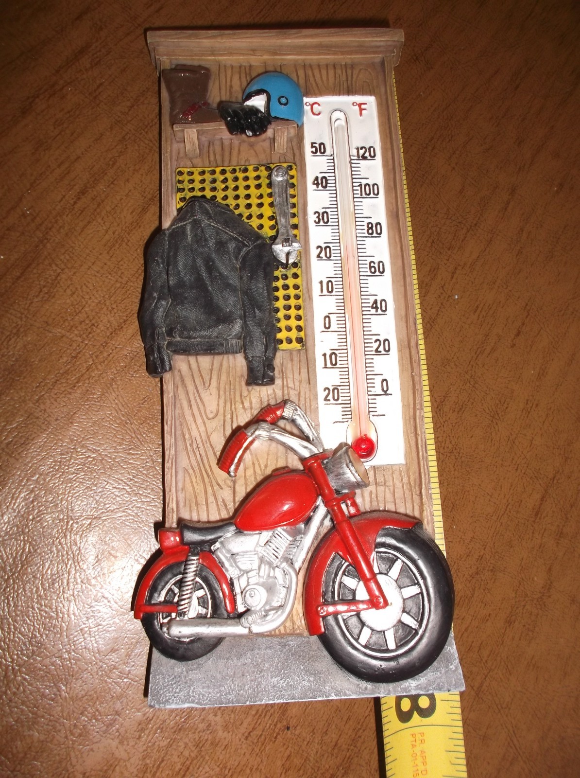 Spooniques Crystal Sea Maui Souvenir Motorcycle Wall Plaque thermometer 7-1/2″T