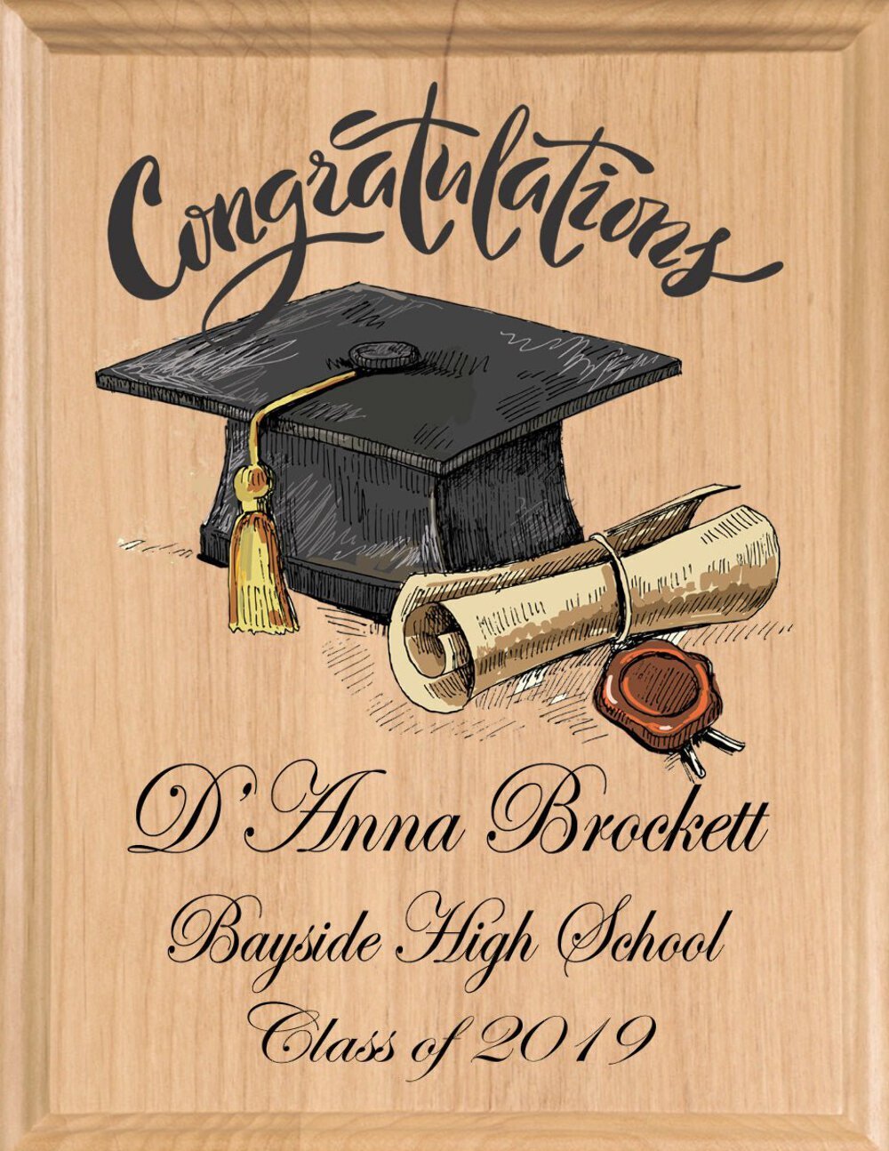 Personalized Graduation Gift Plaque – Custom Wood Sign for High School or Colleg