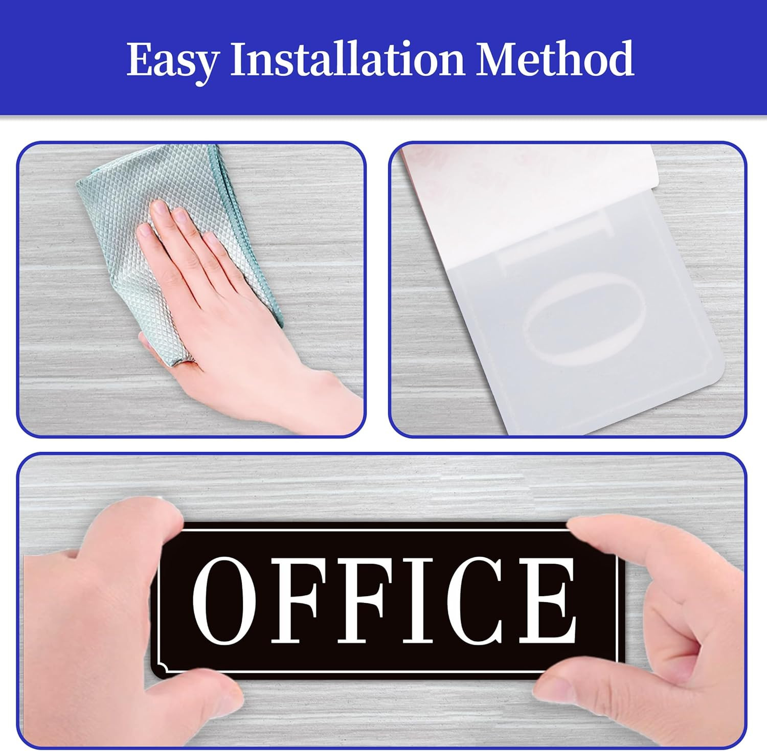 The Office Door Sign for Home and Business，Self-Adhesive Waterproof and Fade