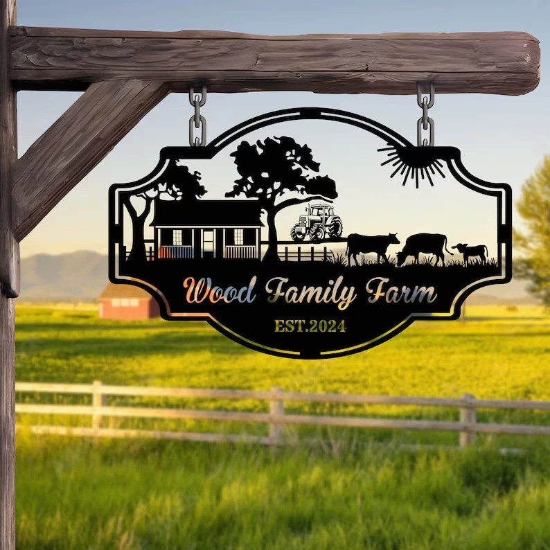 Personalized Horse Farm Metal Sign Custom Ranch Monogram Wall Art Barn Decor