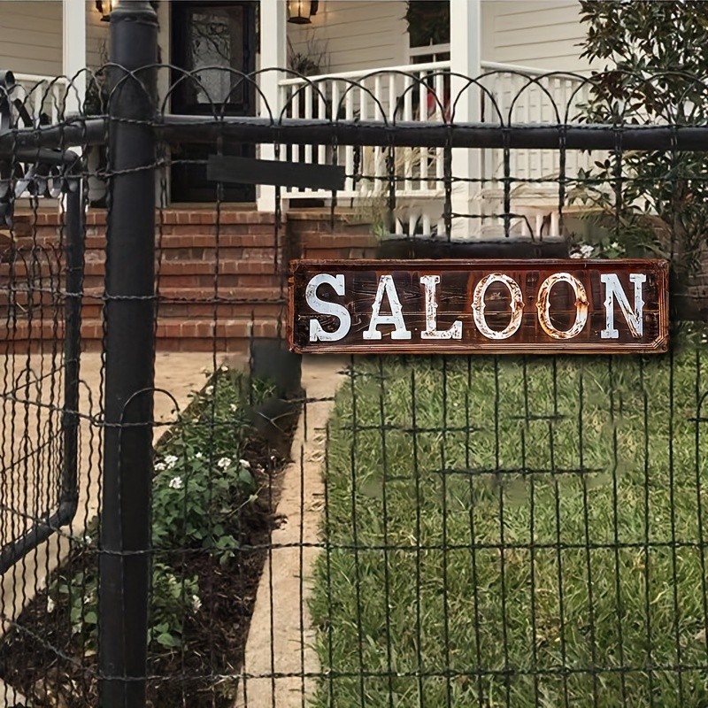 Saloon Distressed Rust Metal Sign Western Bar Man Cave Wall Decor Tin Plaque