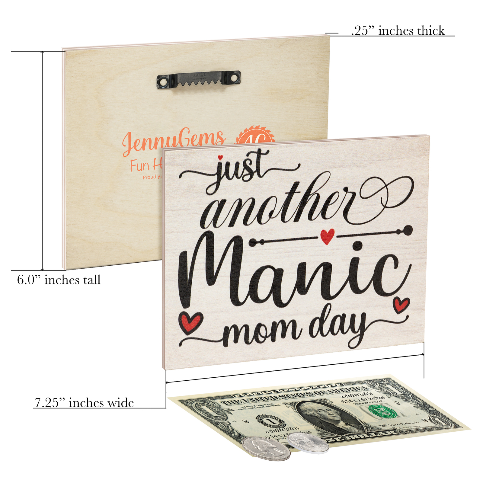 JennyGems Mom Gifts, Another Manic Mom Day Sign, Mothers Day Gifts, Mom Life