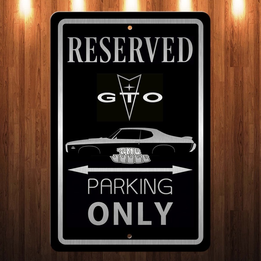 Laser etched engraved The Judge GTO Parking Sign Black Brushed Aluminum 8 x 12