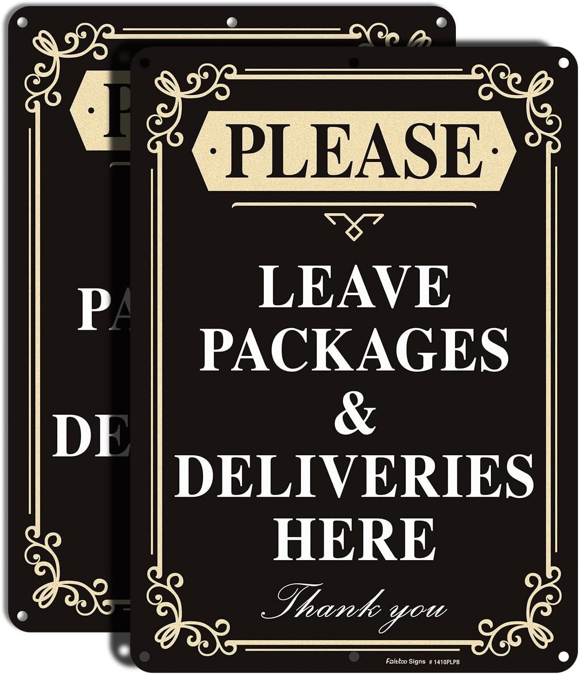 Weatherproof 14×10 Inch Sign, Easy Install, 2-Pack