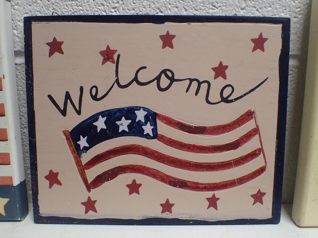 Lot of (3) Patriotic Wooden WALL SIGNS PLAQUES