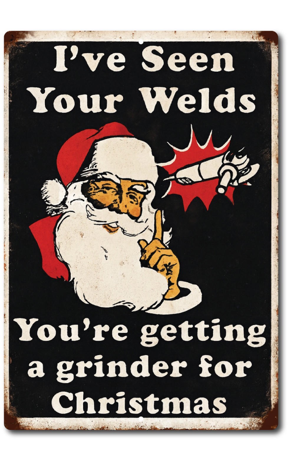 Welding Christmas Sign Aluminum 8×12 Handmade Door Mounted Shop Decor