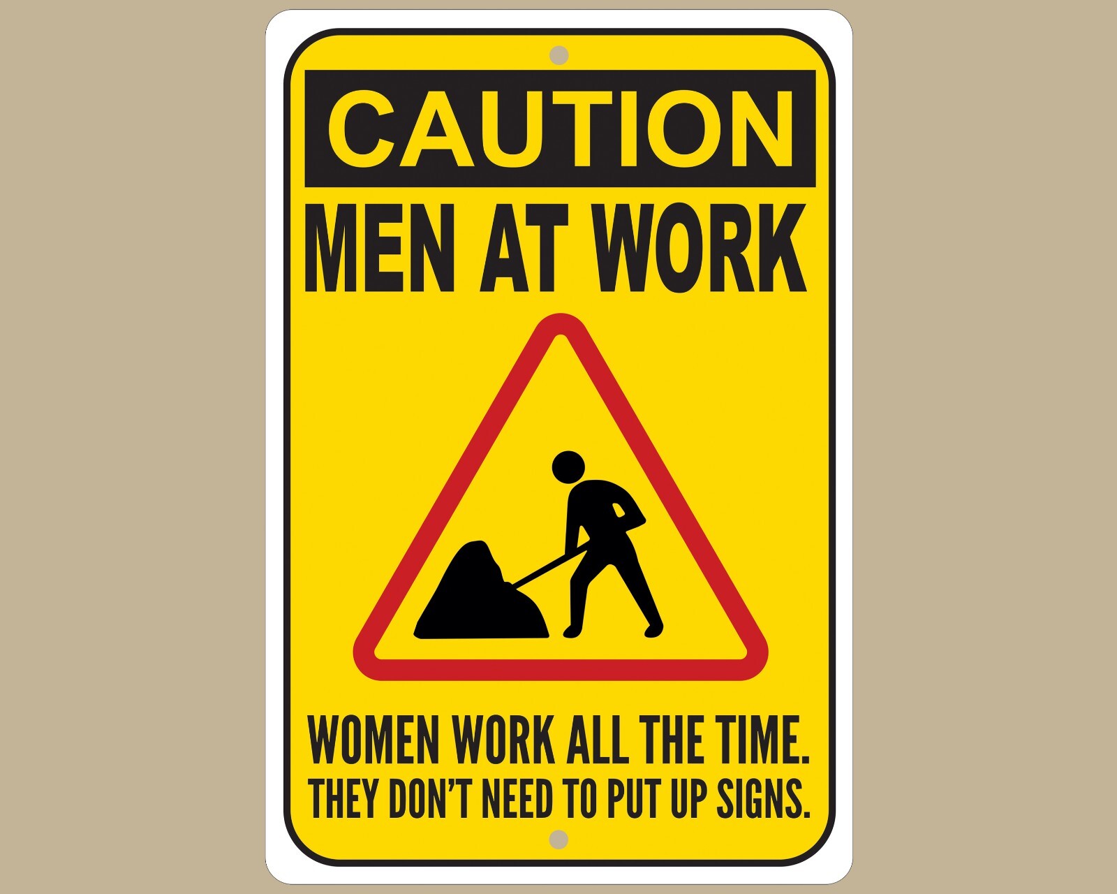 Funny Caution Men at Work Sign, Hard Hat Area Signage, Safety First Warning