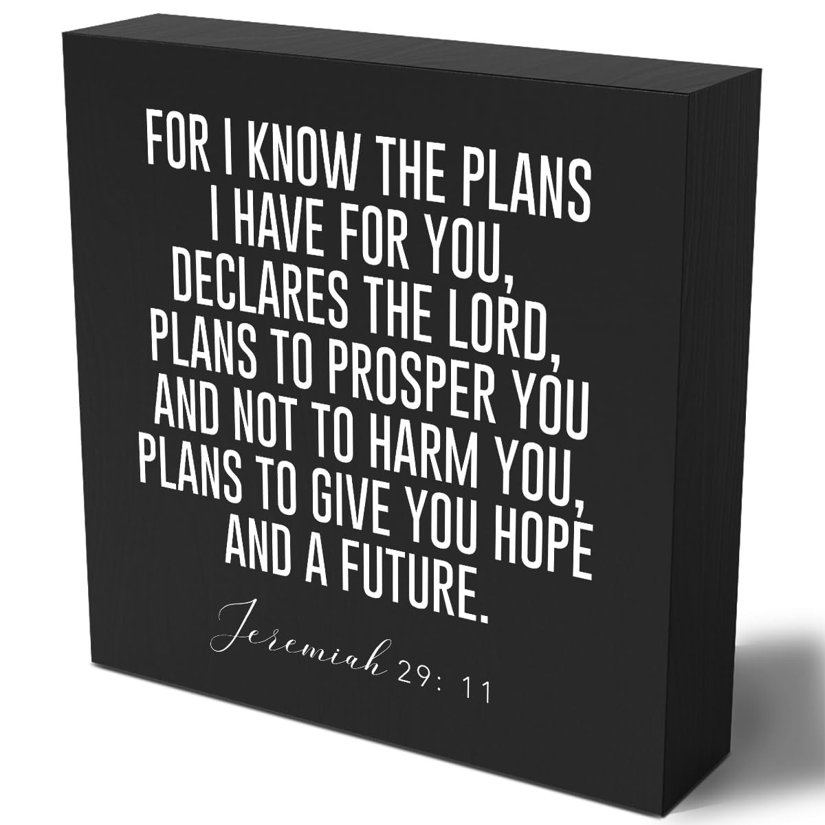 ic Bible Verse Sign, Wooden Desk Decor, Jeremiah 29:11, Kitchen, Black