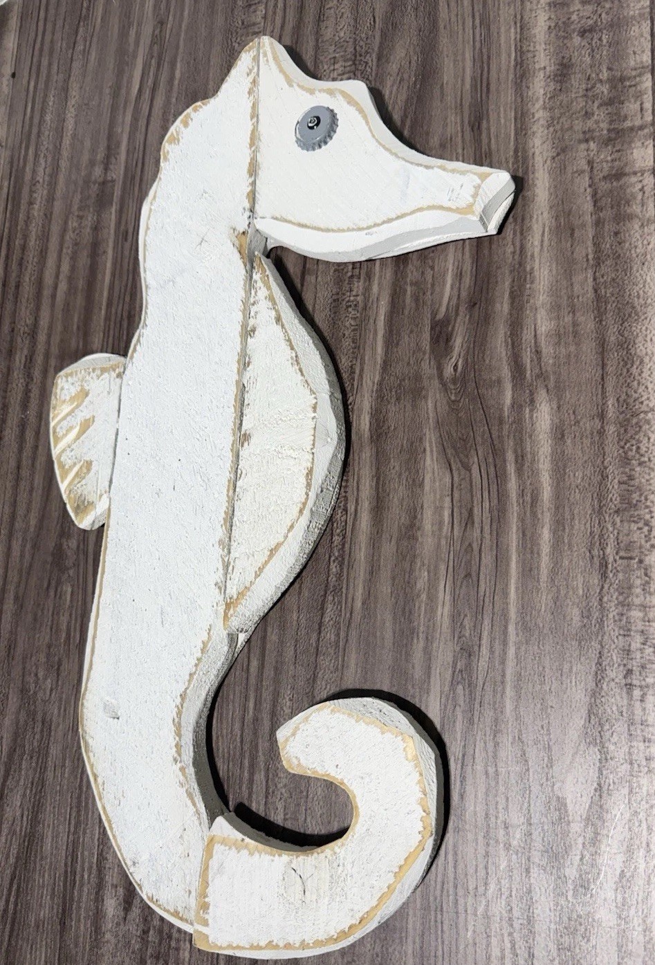 Large White Seahorse Wall Art/Wood/Rustic/23”x9.5”x1.25”/Coastal Art
