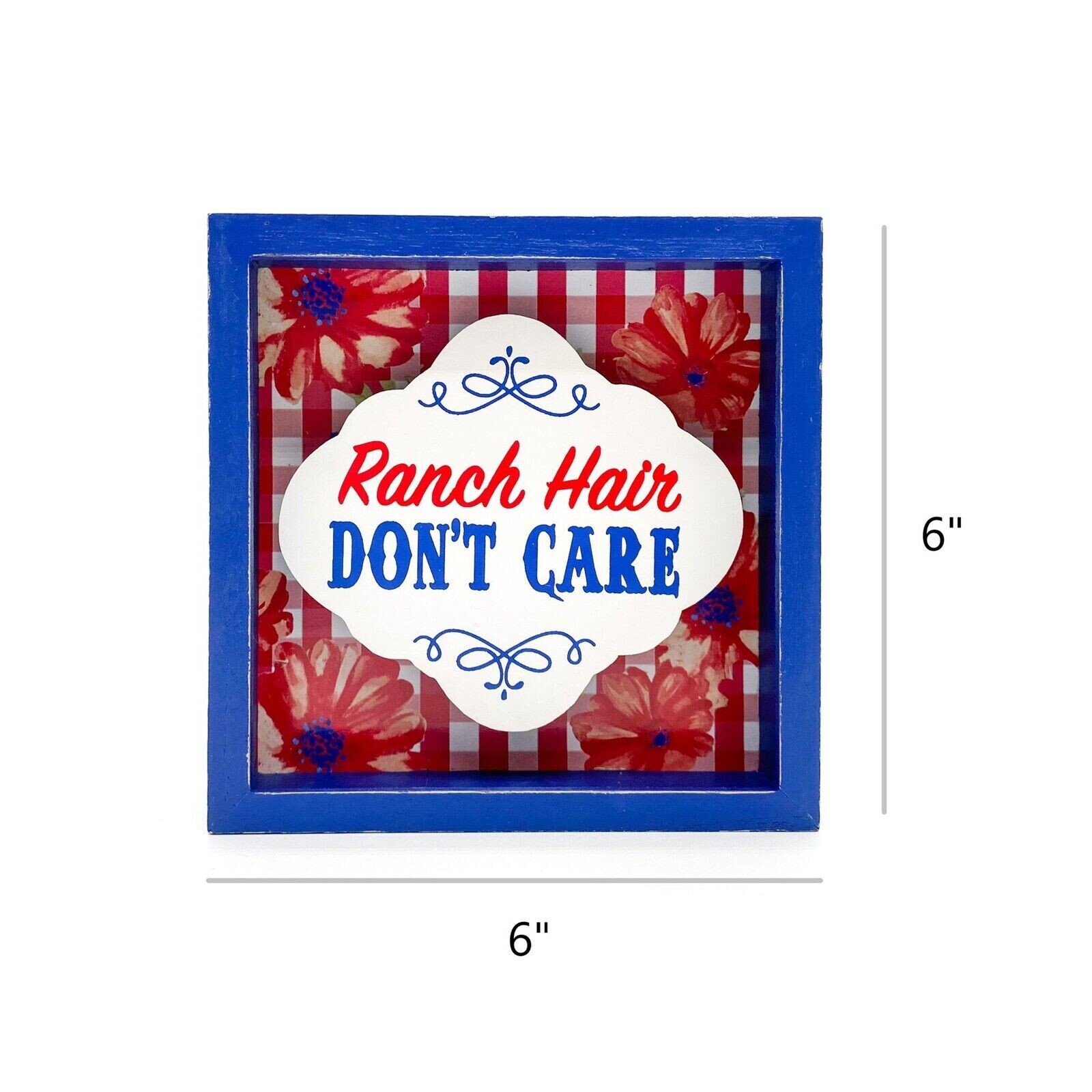 The Pioneer Woman Ranch Hair Don’t Care Wooden 3D Shadowbox Shelf Sitter