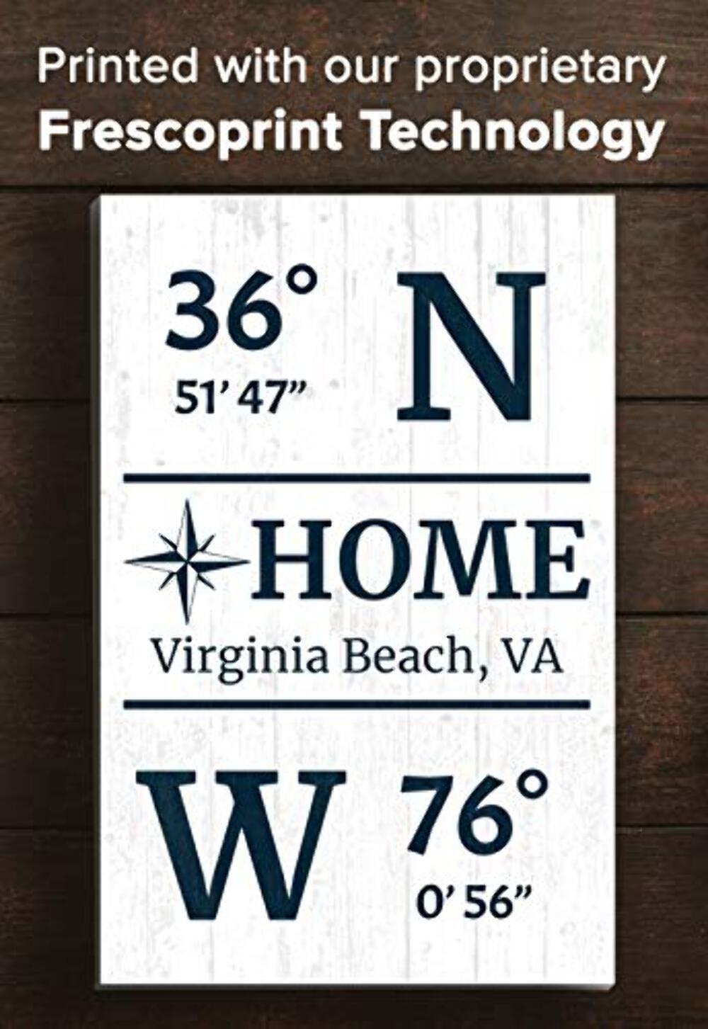 GPS Coordinate Sign Personalized Solid Wood Latitude Longitude Wall Art – 16.5″