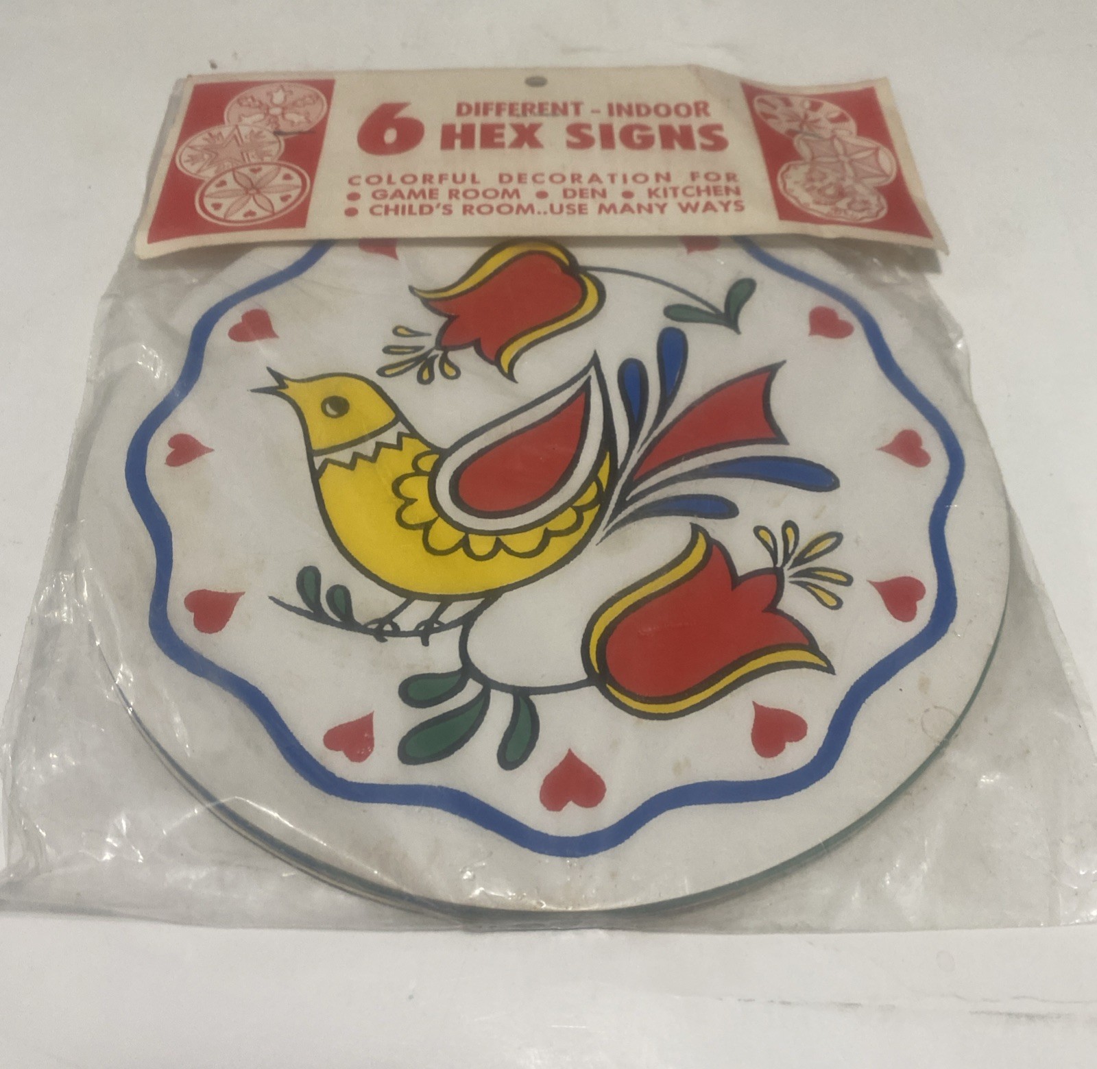 6 Different indoor hex signs colorful decorations MINT In Pkg
