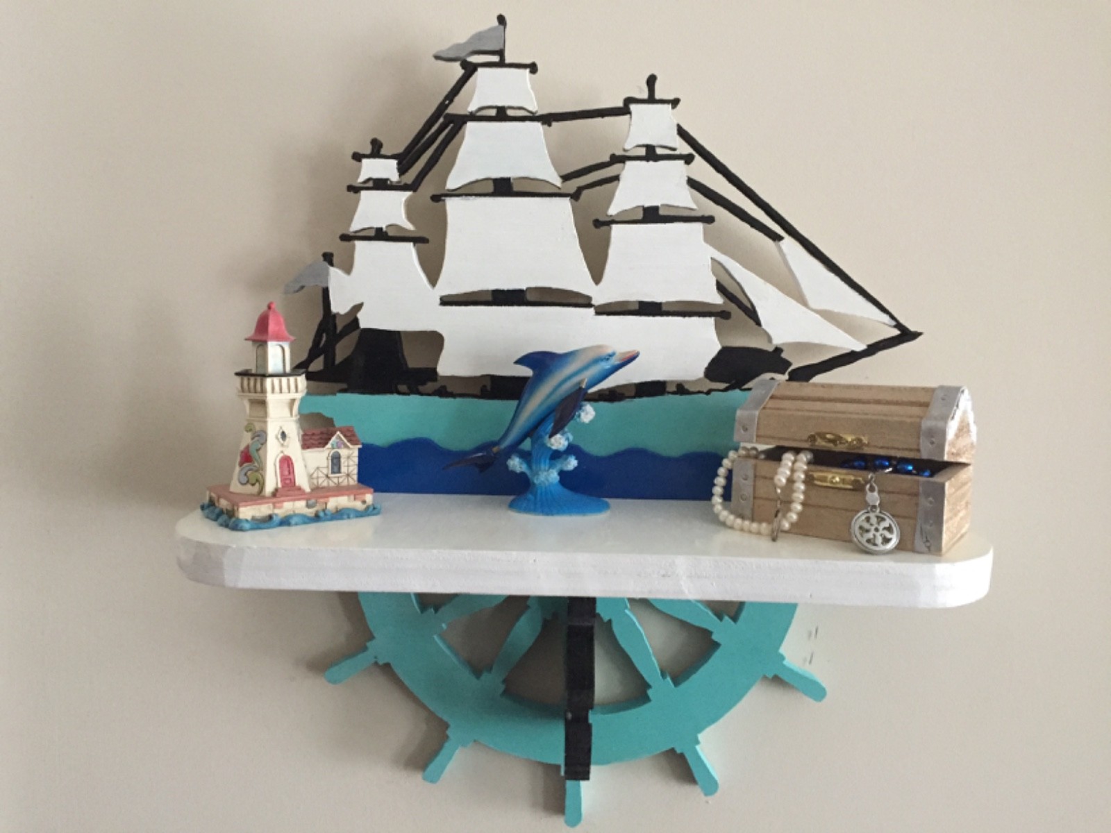 WOOD SCROLL WALL DECOR SHELF-SHIP