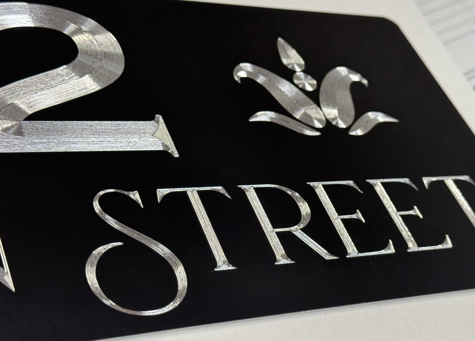 Engraved Personalized Custom House Home Number Street Address Metal 16×6 Sign