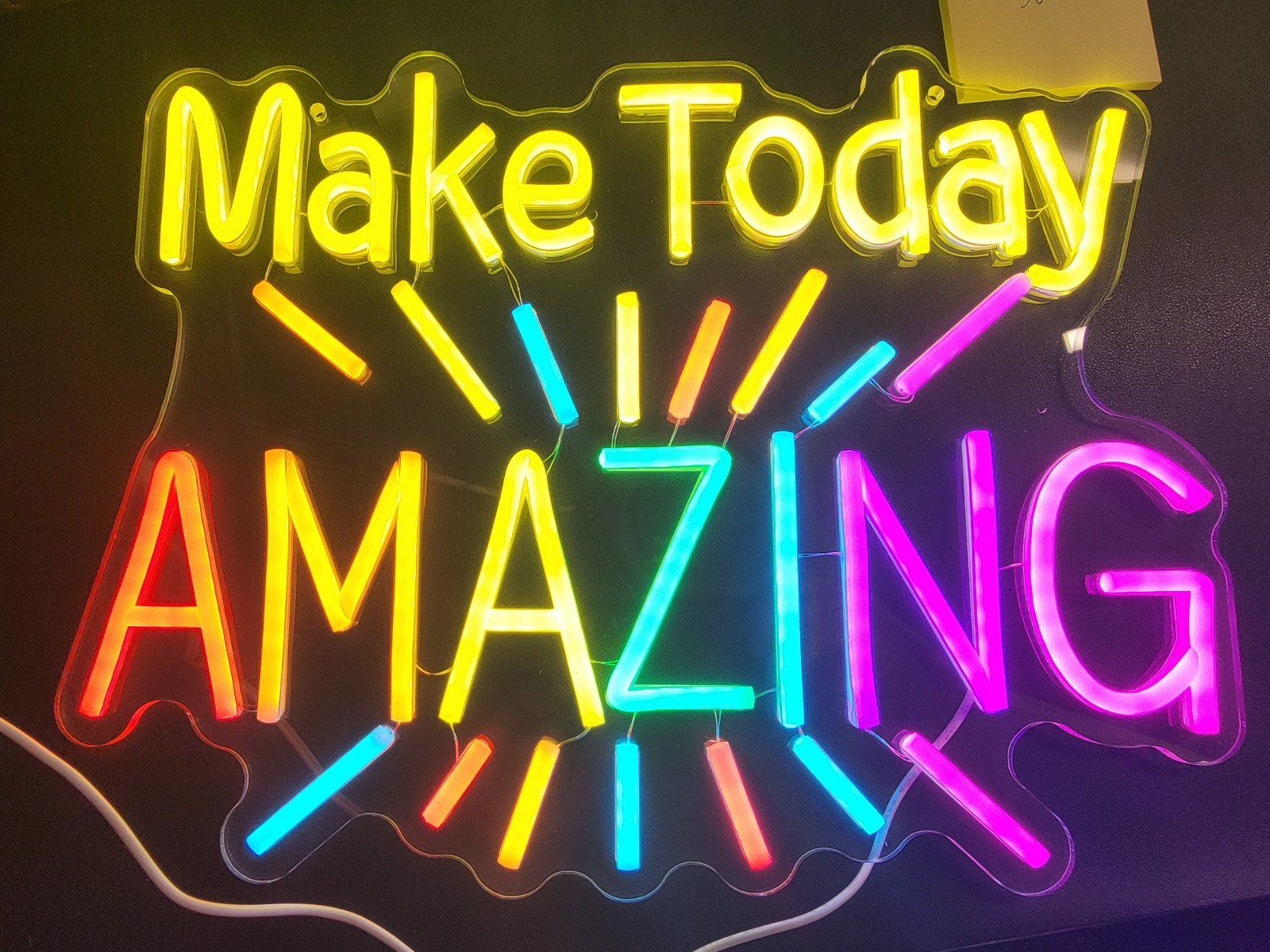 MAKE TODAY AMAING Motivational Custom Illuminated Glowing LED Neon Wall Art Sign