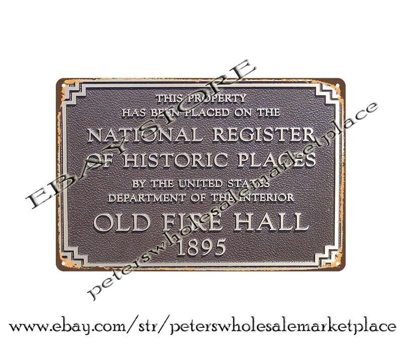 This Property On The NATIONAL REGISTER OF HISTORIC PLACES building plaque tin