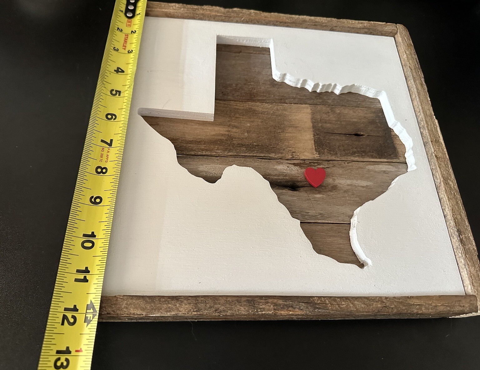 Wood Cut Out State Of Texas Art Farm House Style 12 in X 12 in