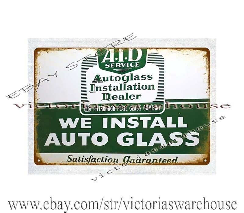 AID Auto Glass Service metal tin sign inspirational decorative wall decor
