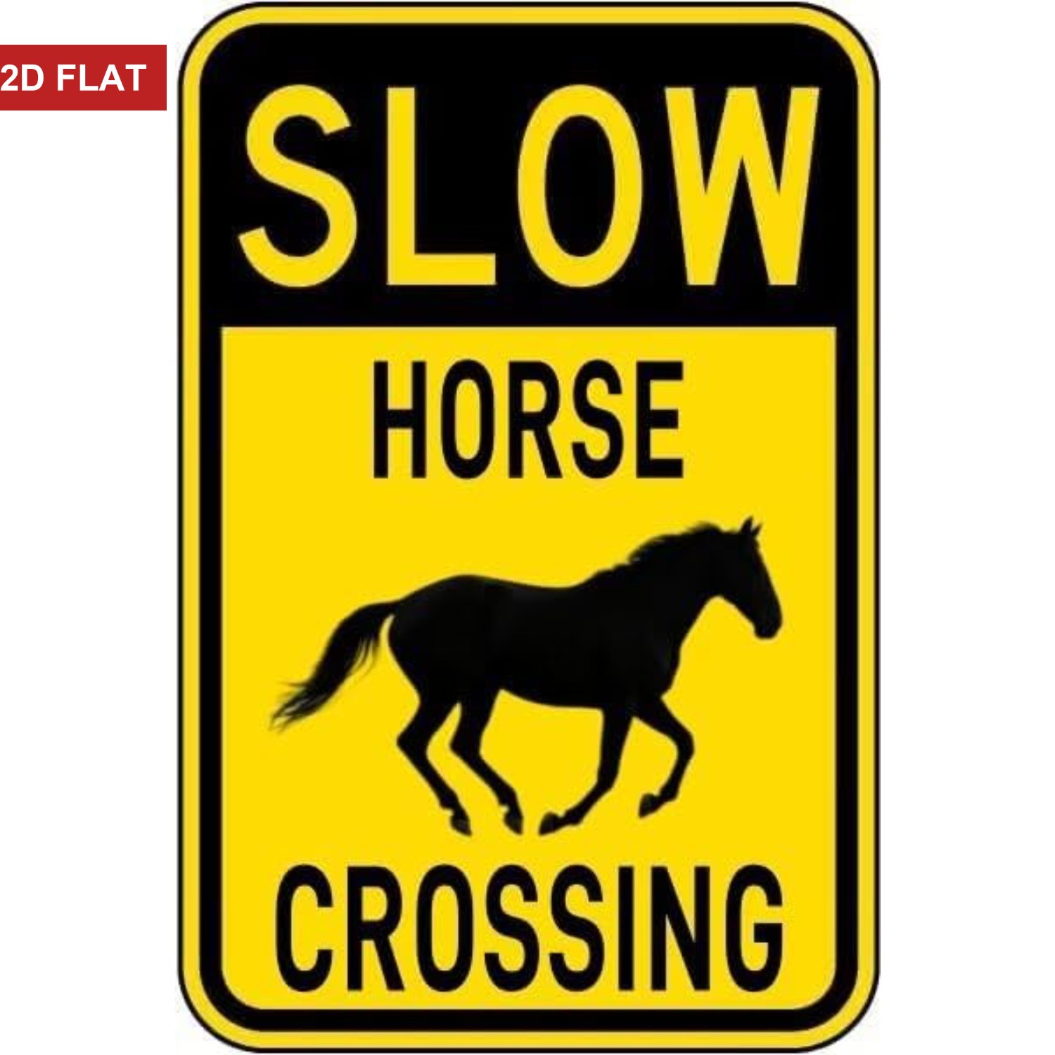 Slow Horse Crossing Metal Sign Rustic Farm/Barn Decoration for Equestrian Lovers