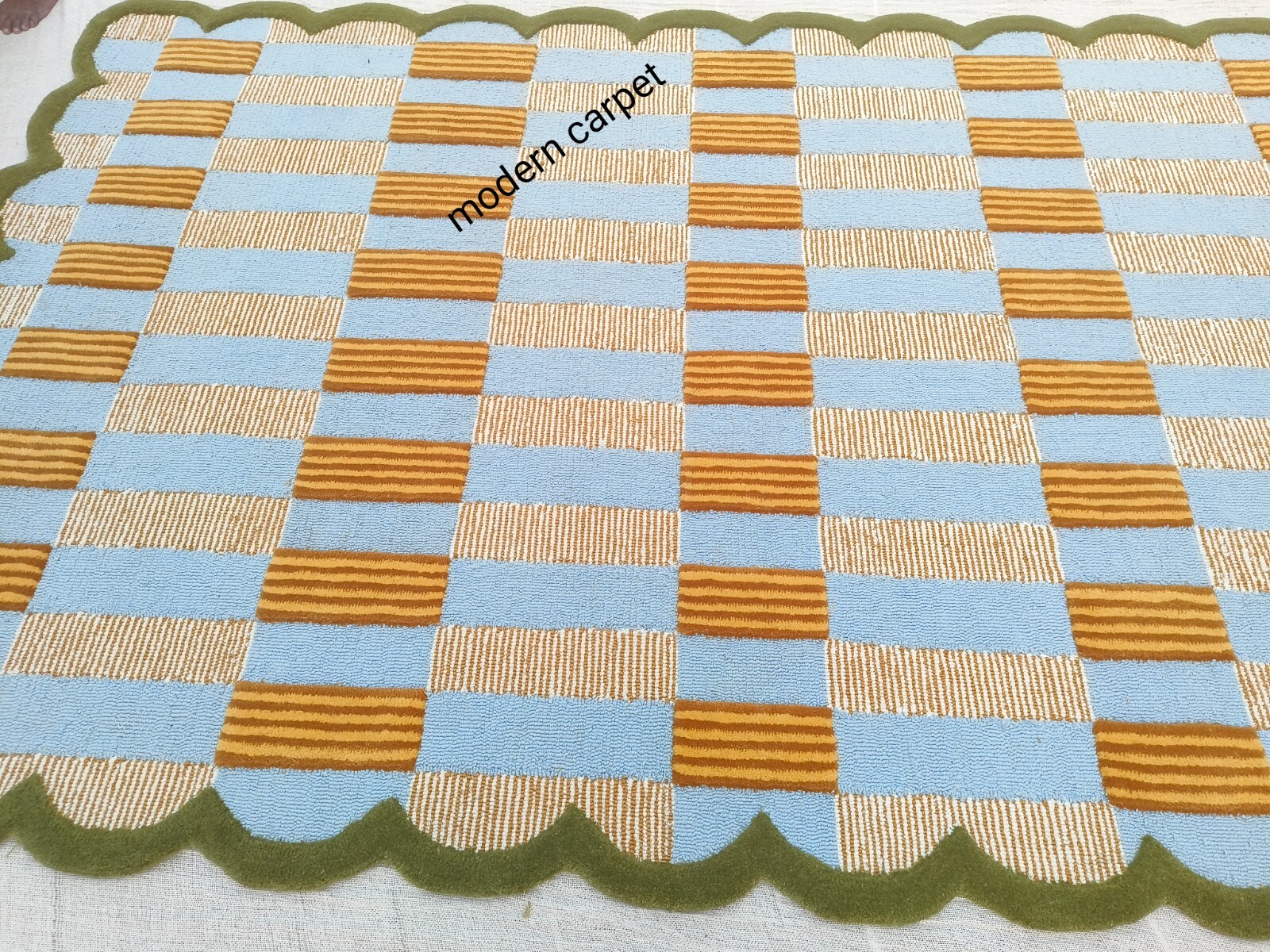 Matilda Goad Plaid Rugs Handmade 100% Woolen Hand Tufted For Home Decoration