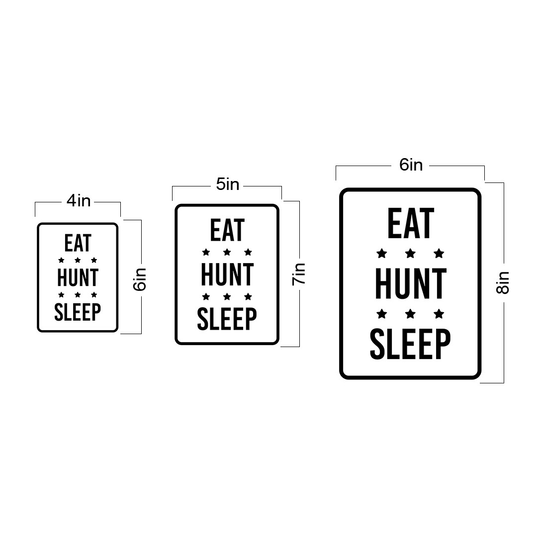 Portrait Round Plus Eat Hunt Sleep Wall or Door Sign | Home Decor