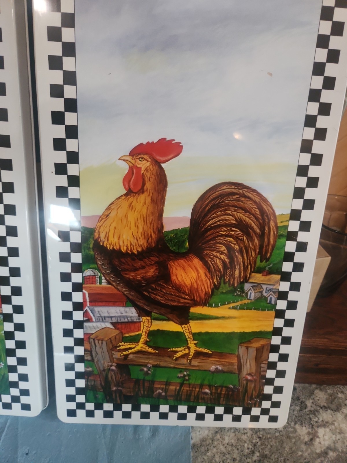 Vintage Pair Of Rooster Country Metal Tin Wall Art Decor for Kitchen – 2001