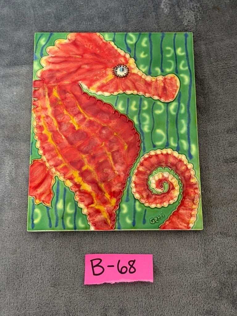 Seahorse Tile Art decor 9 x 6 Wall Decor