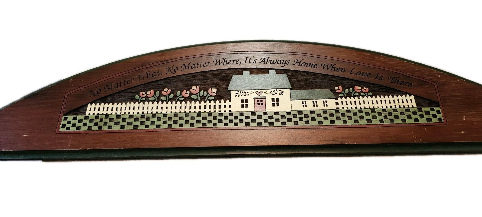 1992 Woodcutt Engaving Folk Art Over The Door Arch Handpainted No Matter…