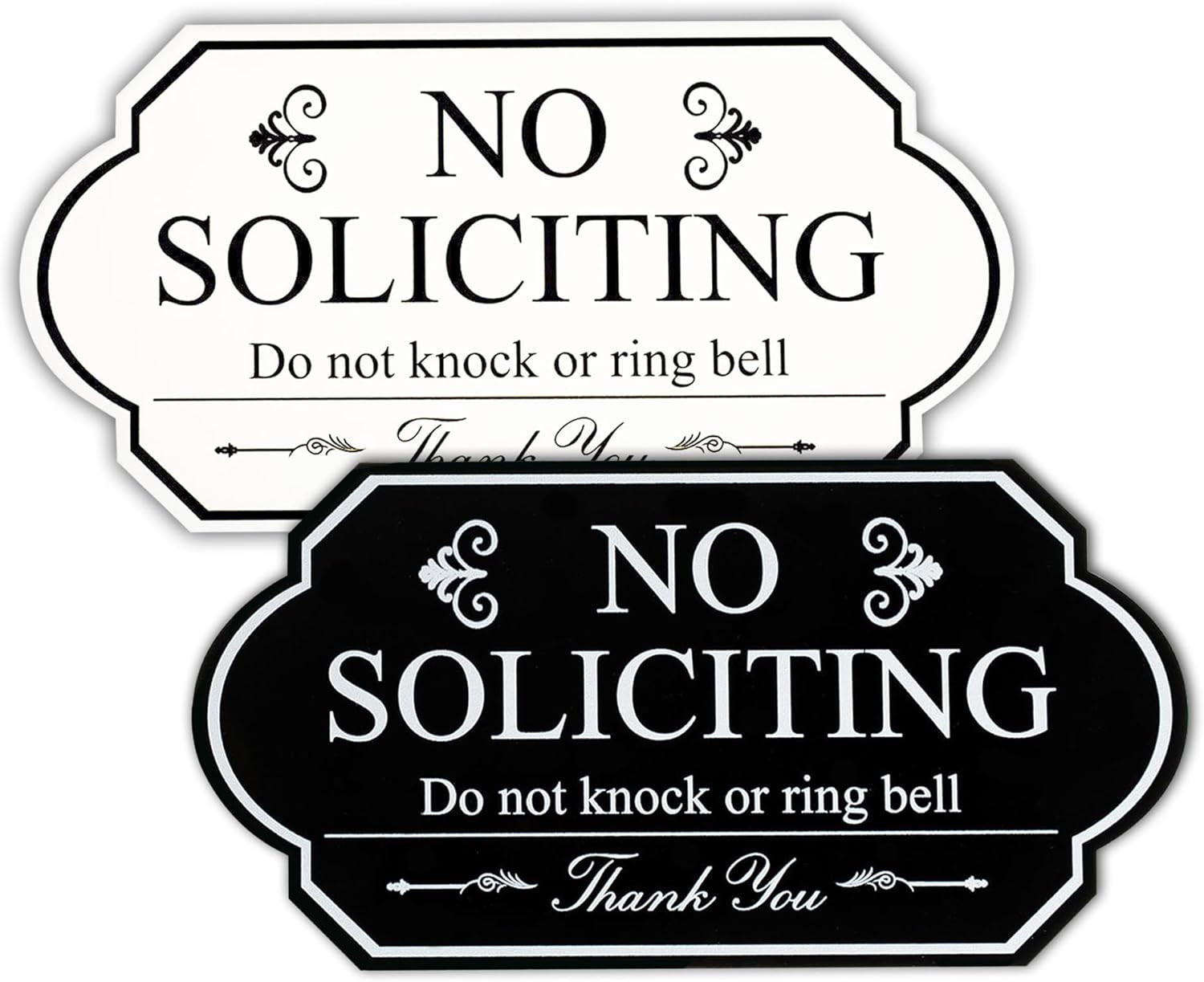 Pack 2PCS 6”x3.1” ACRYLIC No Soliciting Sign For House Door – Please Do Not…