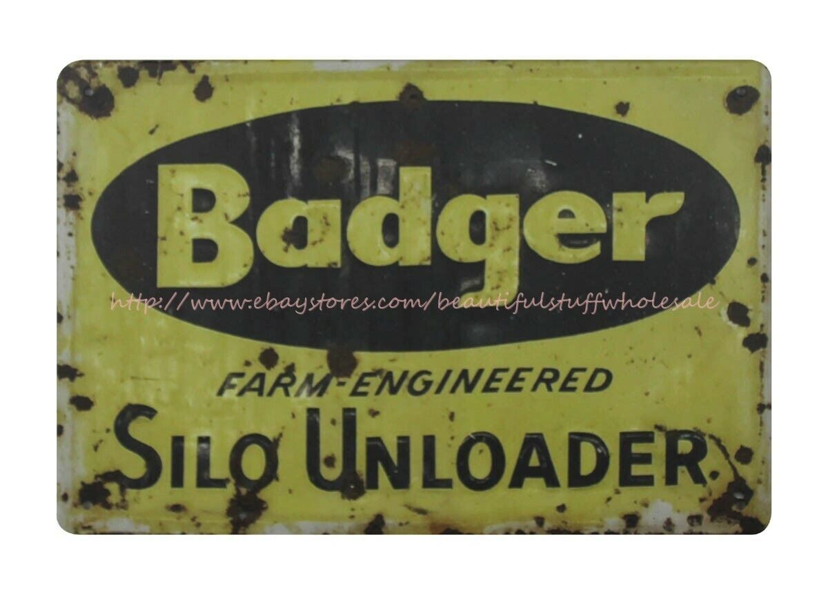 Badger Farm Engineered Silo Unloader metal tin sign contemporary wall decor