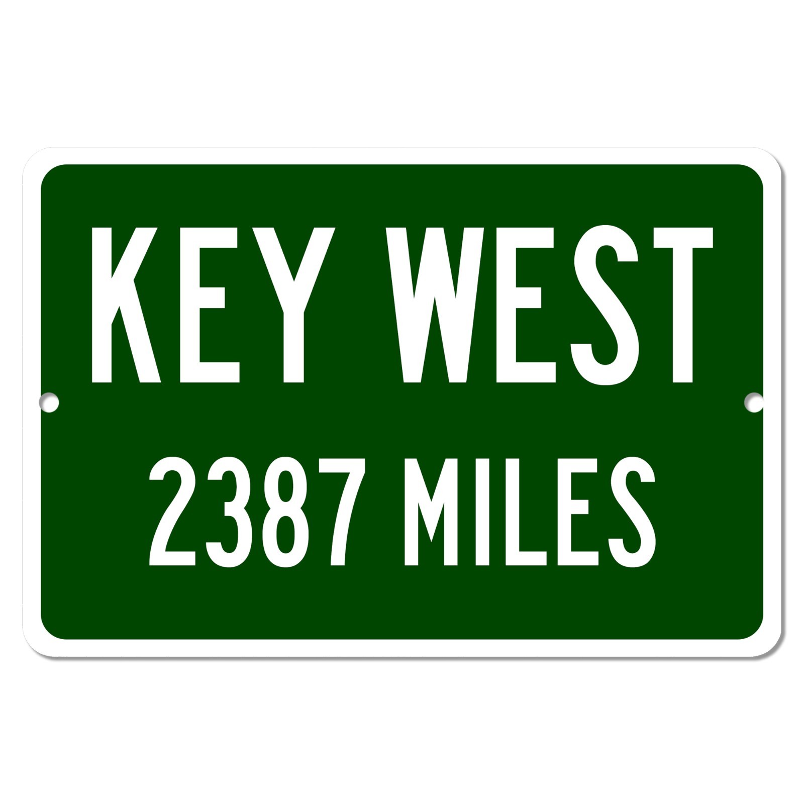 Key West FL Mileage Highway Sign Florida Vacation Distance Metal Road Beach Sign