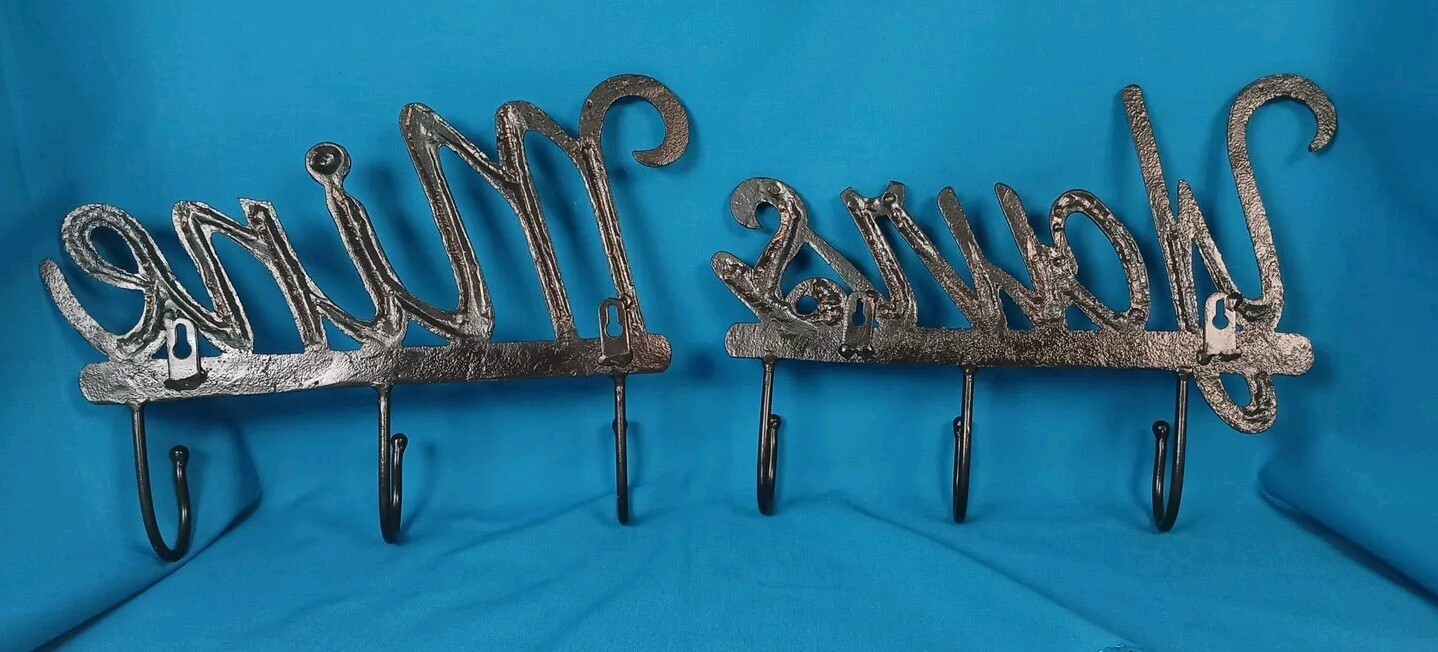 YOURS & MIND Heavy Metal Laundry Room Signs with Hooks To Hang Things – 5 lbs