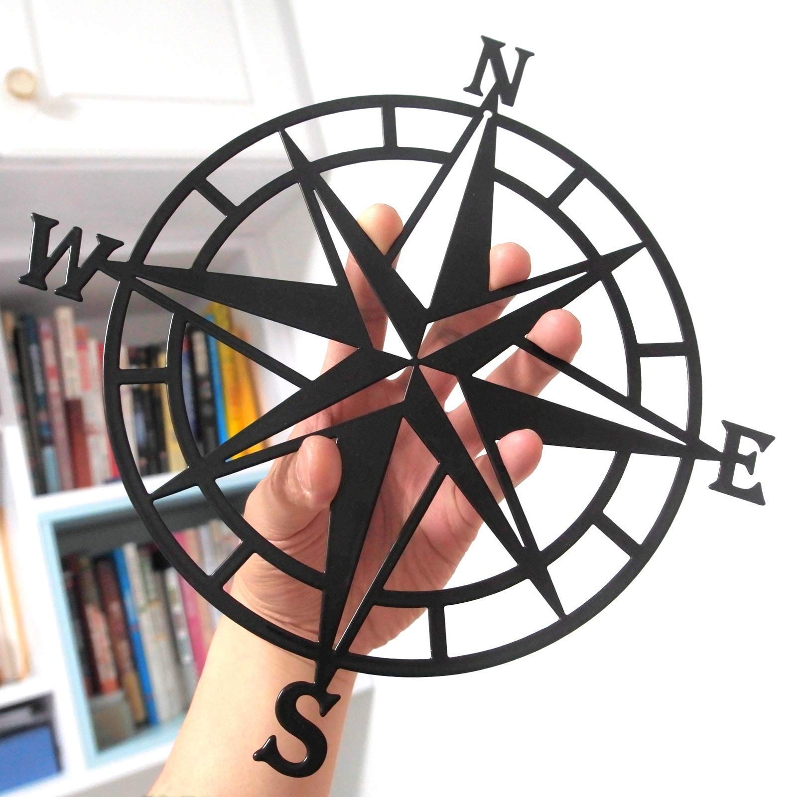 11 Inches Metal Decorative Nautical Compass Wall Decor, Living Room Bedroom O…