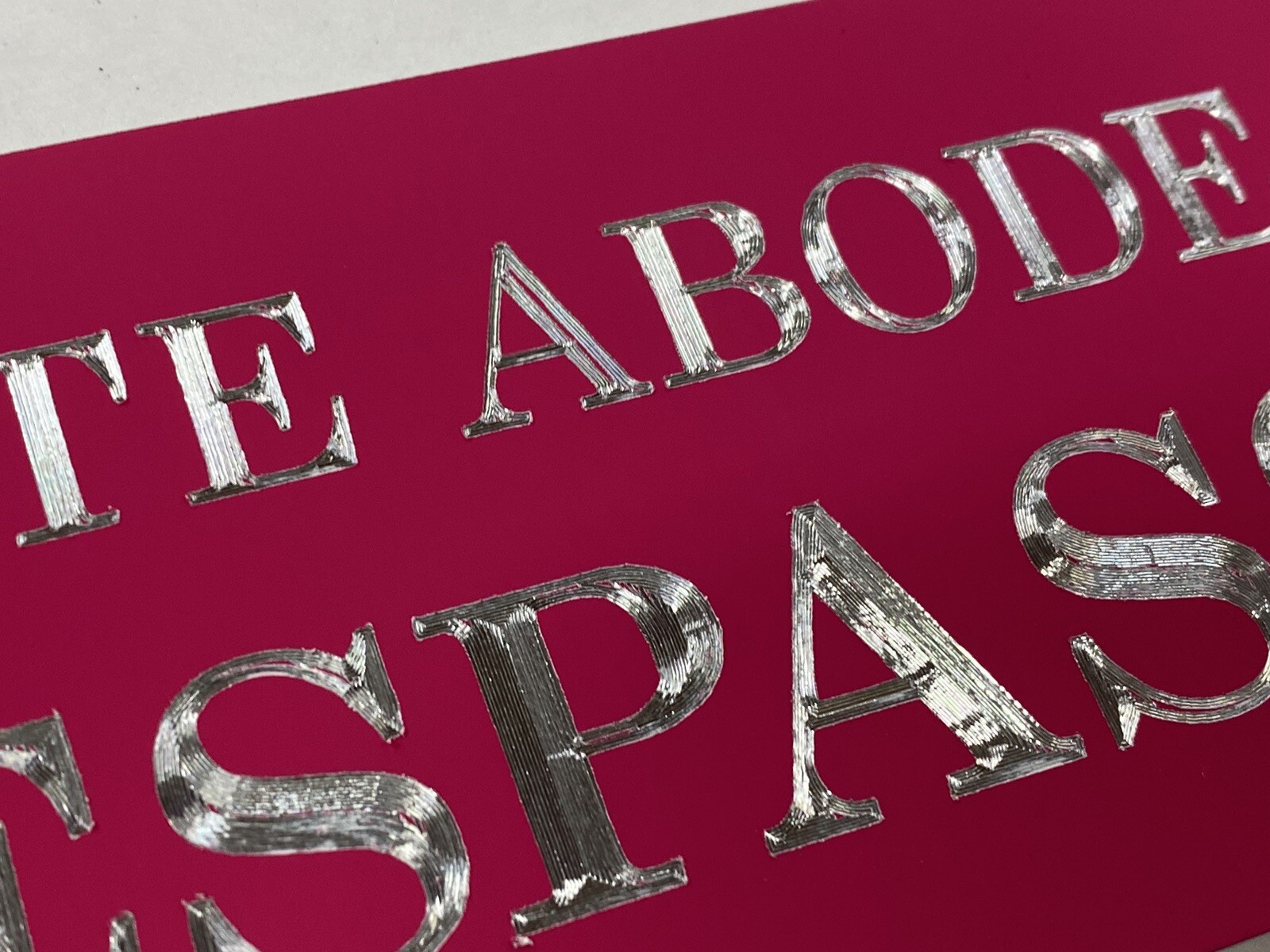 Engraved Custom YOUR Message Text Diamond Etched Pink Aluminum Metal 12×3 Sign