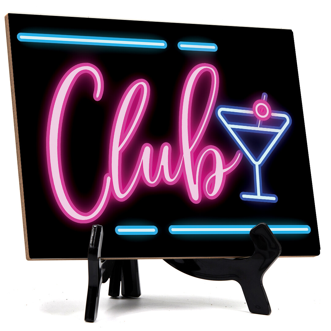 Signs ByLITA Club Table Sign with Acrylic Stand (6×8“)