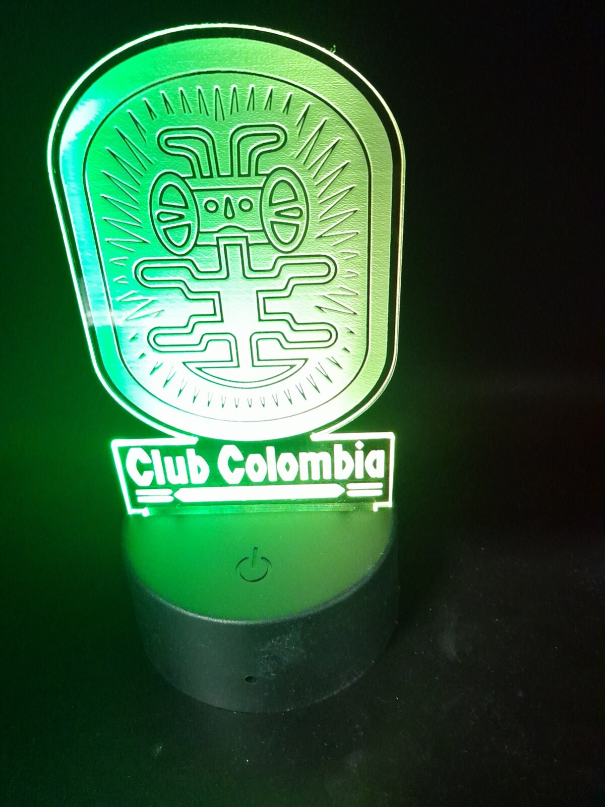 Edge Lit Tabletop Sign, Multi-Colored LED, LaserEtch, Club Colombia Beer Cerveza