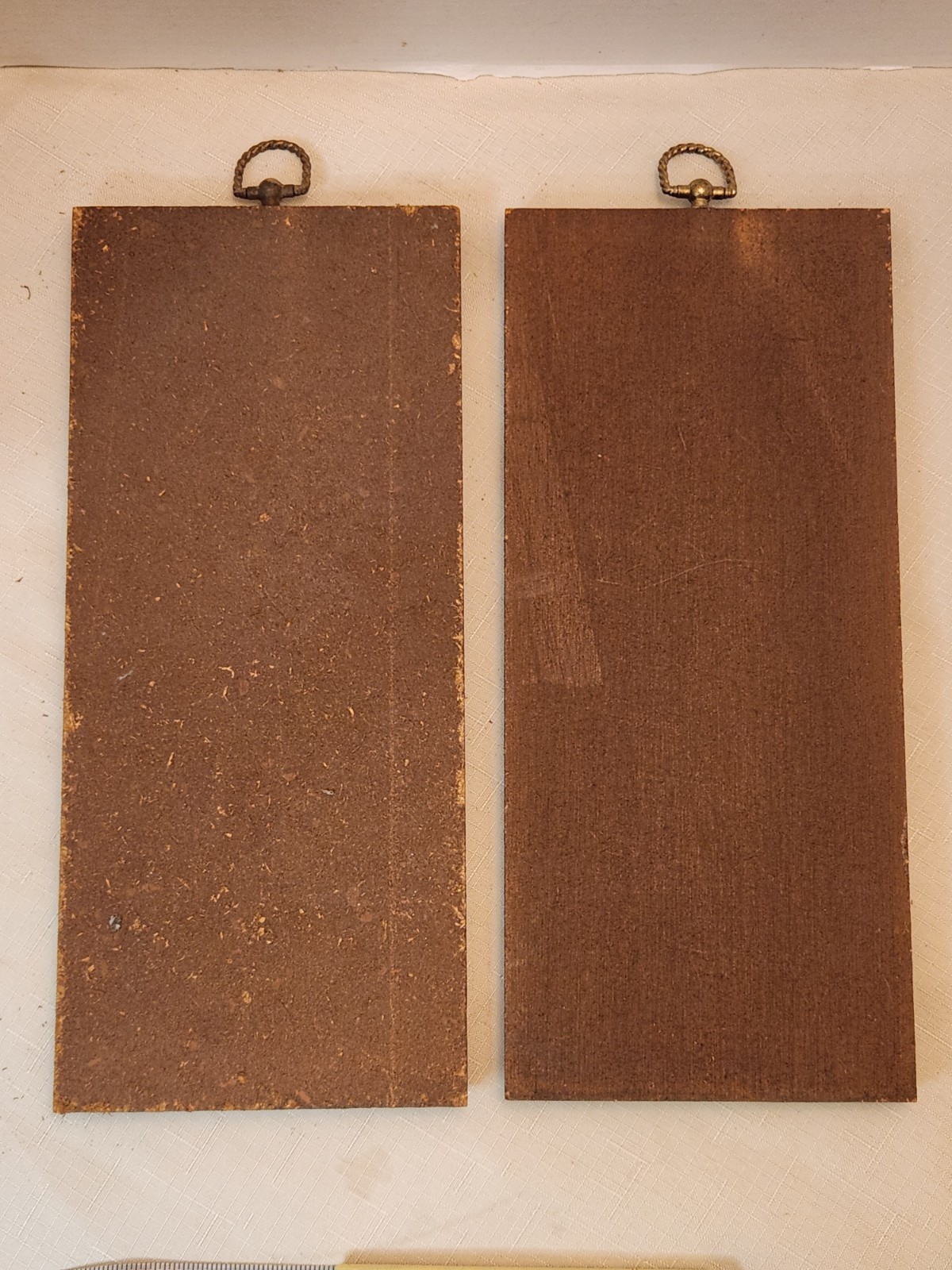 Set Of 2 Vintage 1960s Cars Trains Transportation Wood Wall Plaques Lacquered