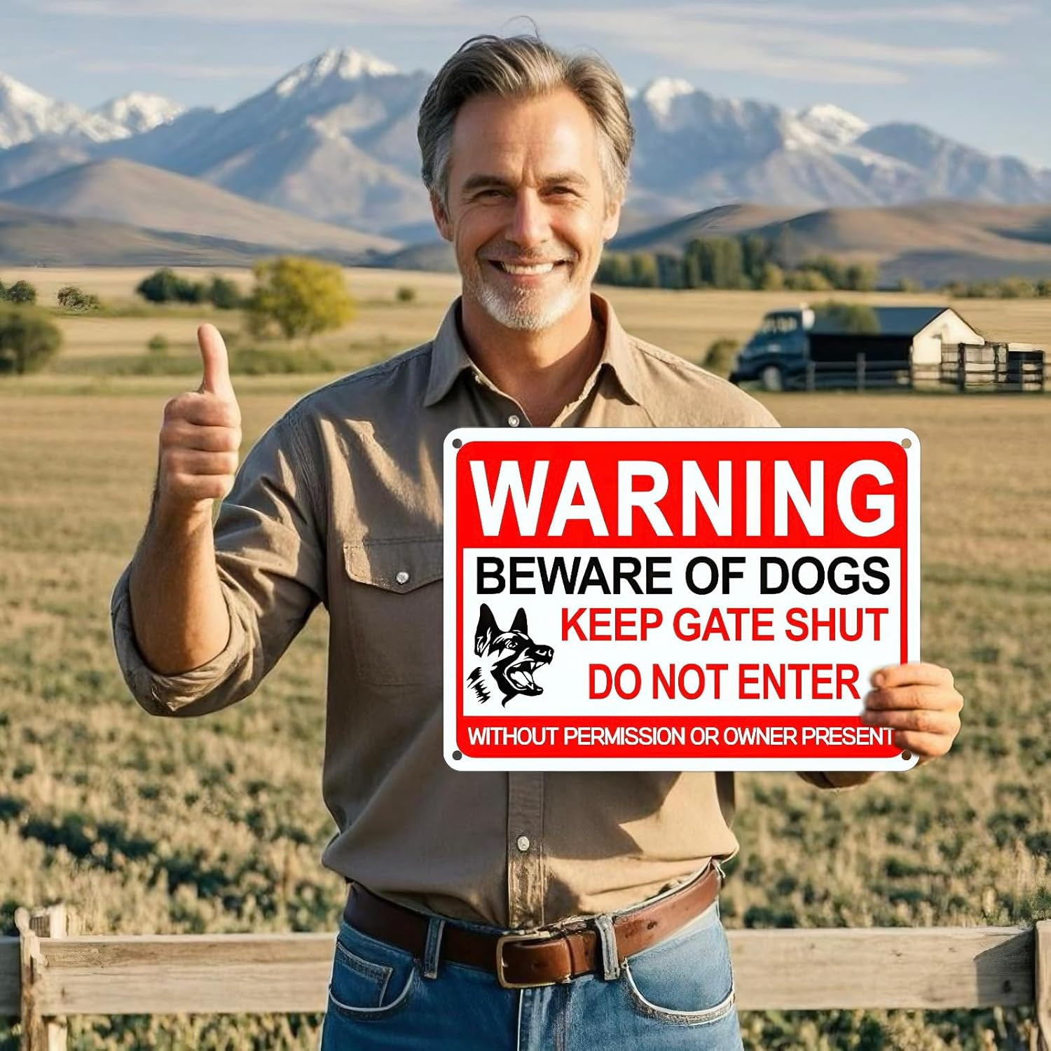 4 Pack Beware of Dog Sign,12X8 Inches, with Reflective Material, Anti-Rust Alumi