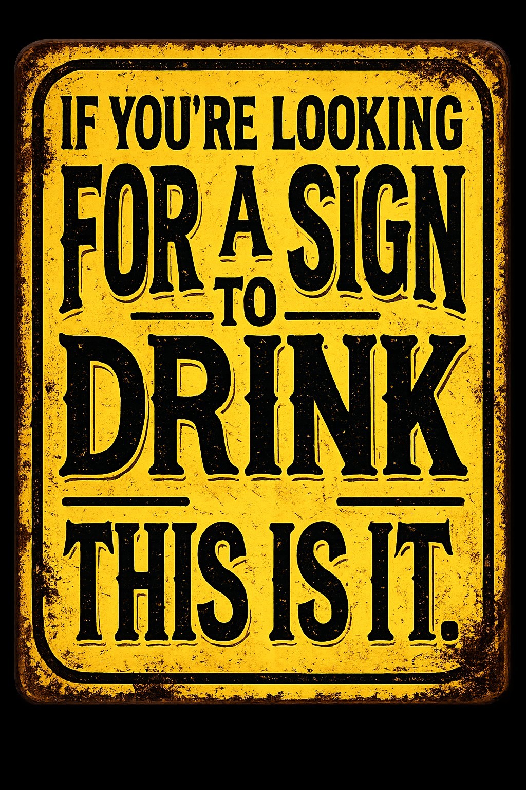 If You’re Looking For A Sign To Drink This Is It Funny Bar Metal Sign 8×12