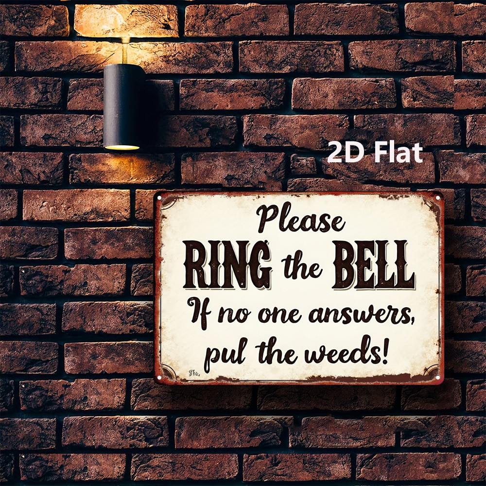 Metal Sign Please Ring Bell 20.32*30.48 cm Distressed