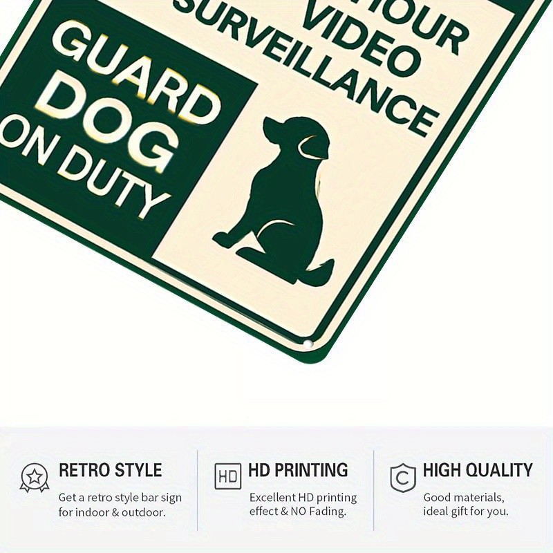 No Soliciting Metal Sign 24hr Surveillance Guard Dog Yard Security Decoration