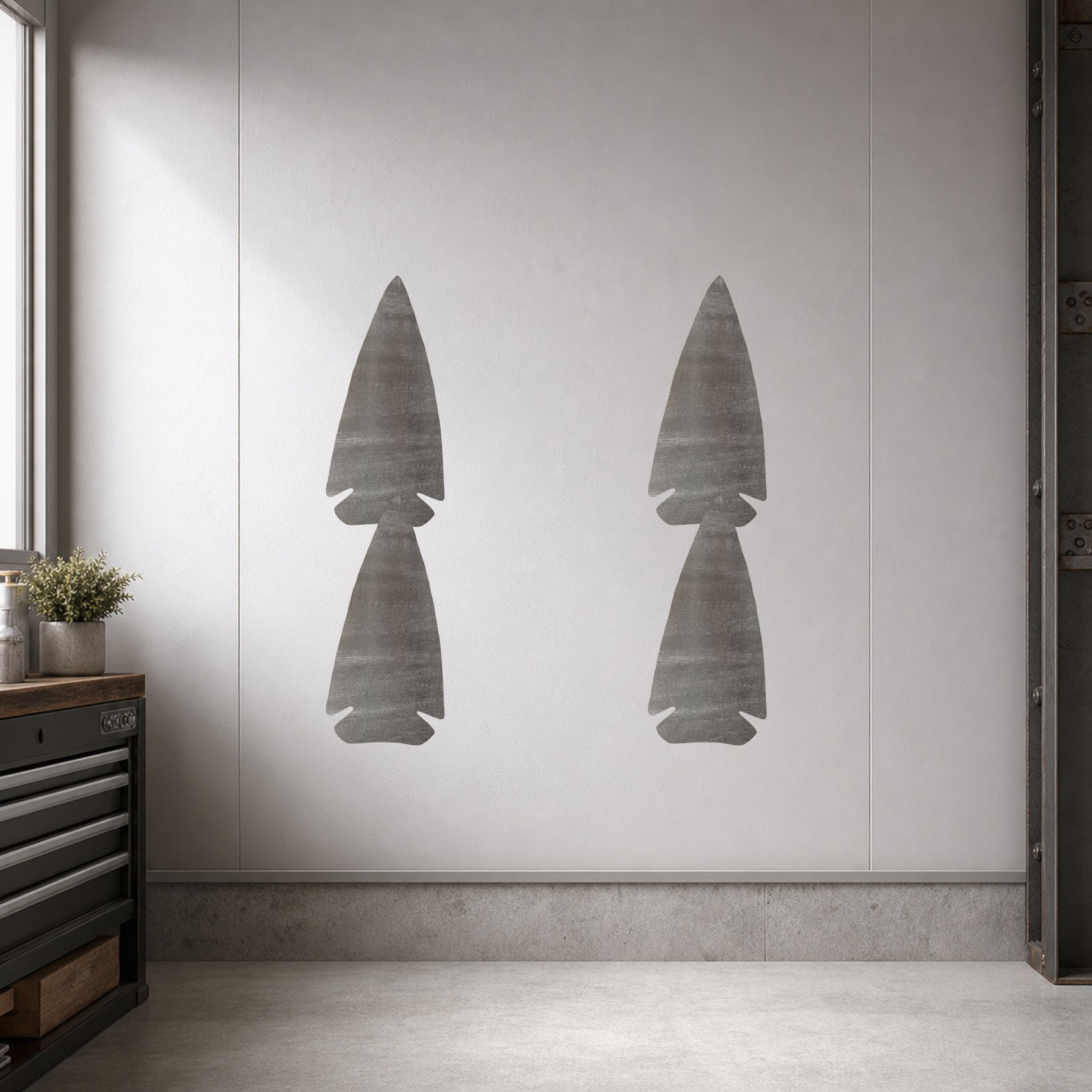 Arrowhead 2 Steel Cutout Shape, Raw Metal Wall Art and Craft Supply