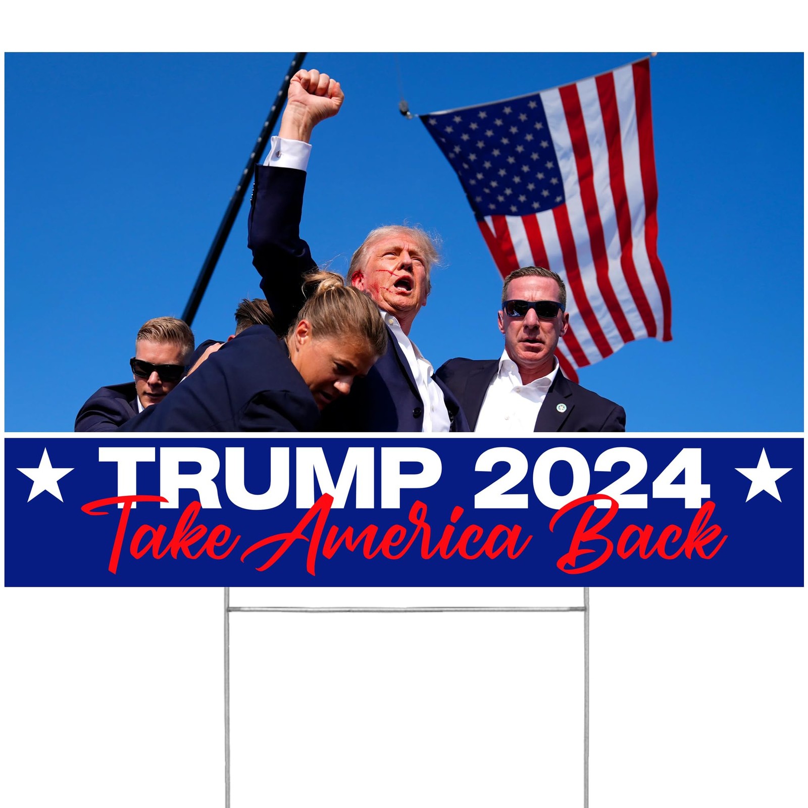Made In USA, Not China | Trump 2024 Yard Sign | Take America Back | Iconic Ph…
