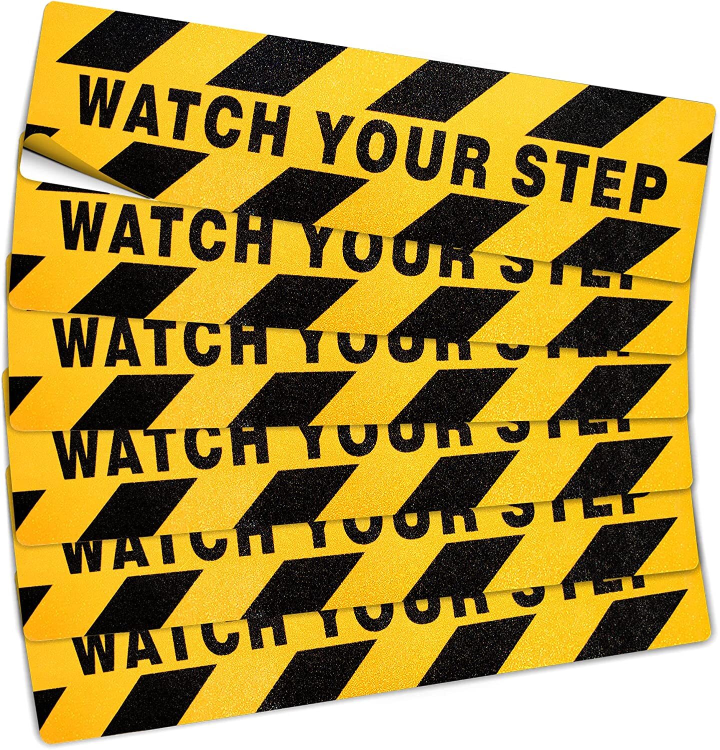6 Pack 24″x 6″ Watch Your Step Floor Decal Sticker Prevent Accident Caution Sign