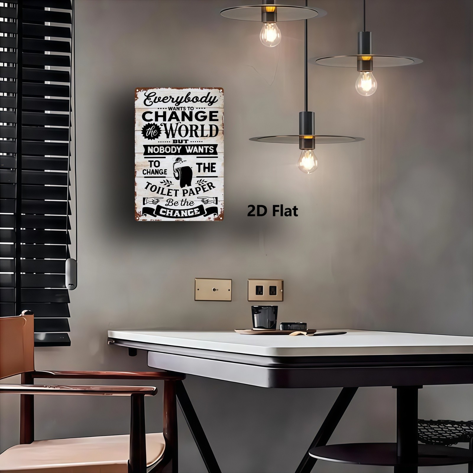 Metal Sign 8×12 Inches Inspirational Bathroom Decor