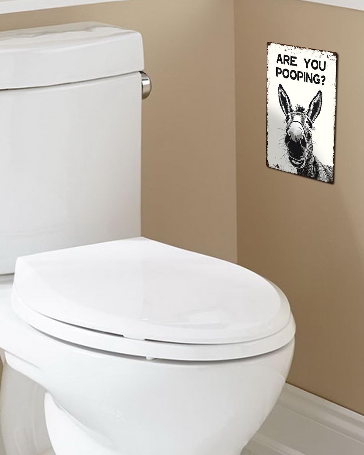 8×12″ Funny Donkey Are You Pooping Metal Signs Vintage Farmhouse Bathroom Decor