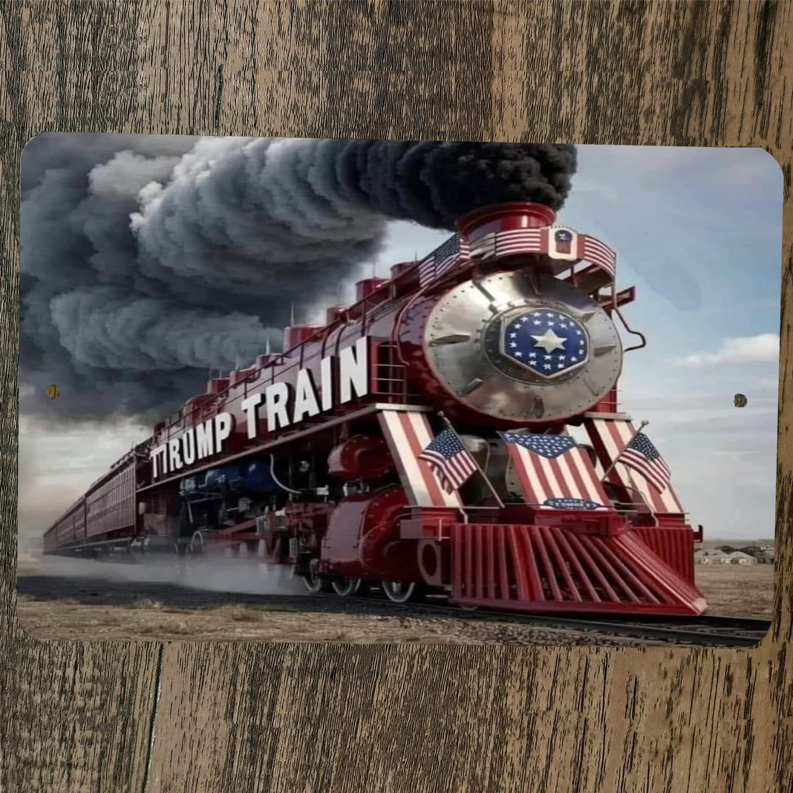 Trump Train 8×12 Metal Wall Sign Garage Poster