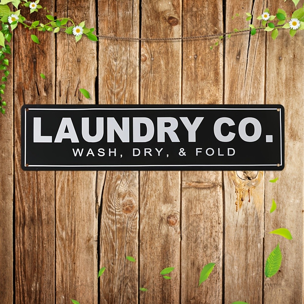 Laundry Co Wash Dry And Fold Black Metal Sign Home Laundry Room Entry Wall Decor