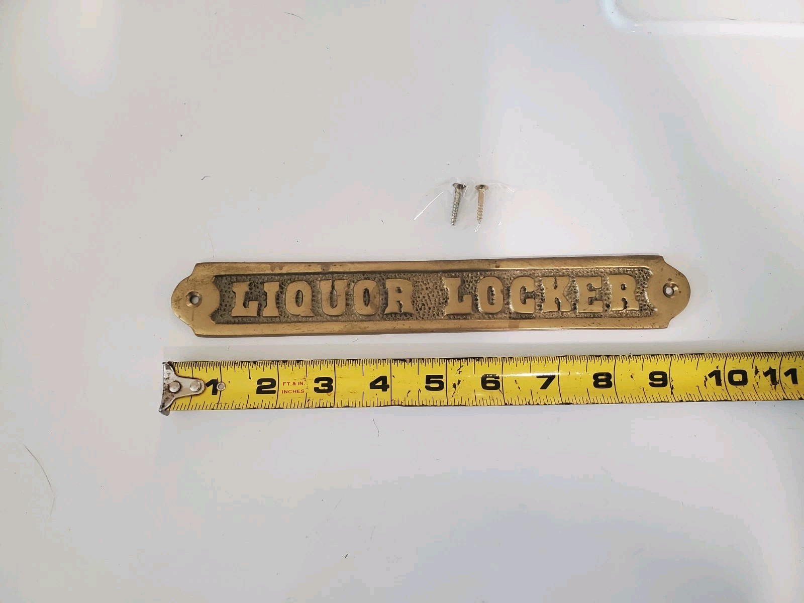 Liquor Locker Wall Plaque Sign Polished Solid Brass Nautical Beach House Boat